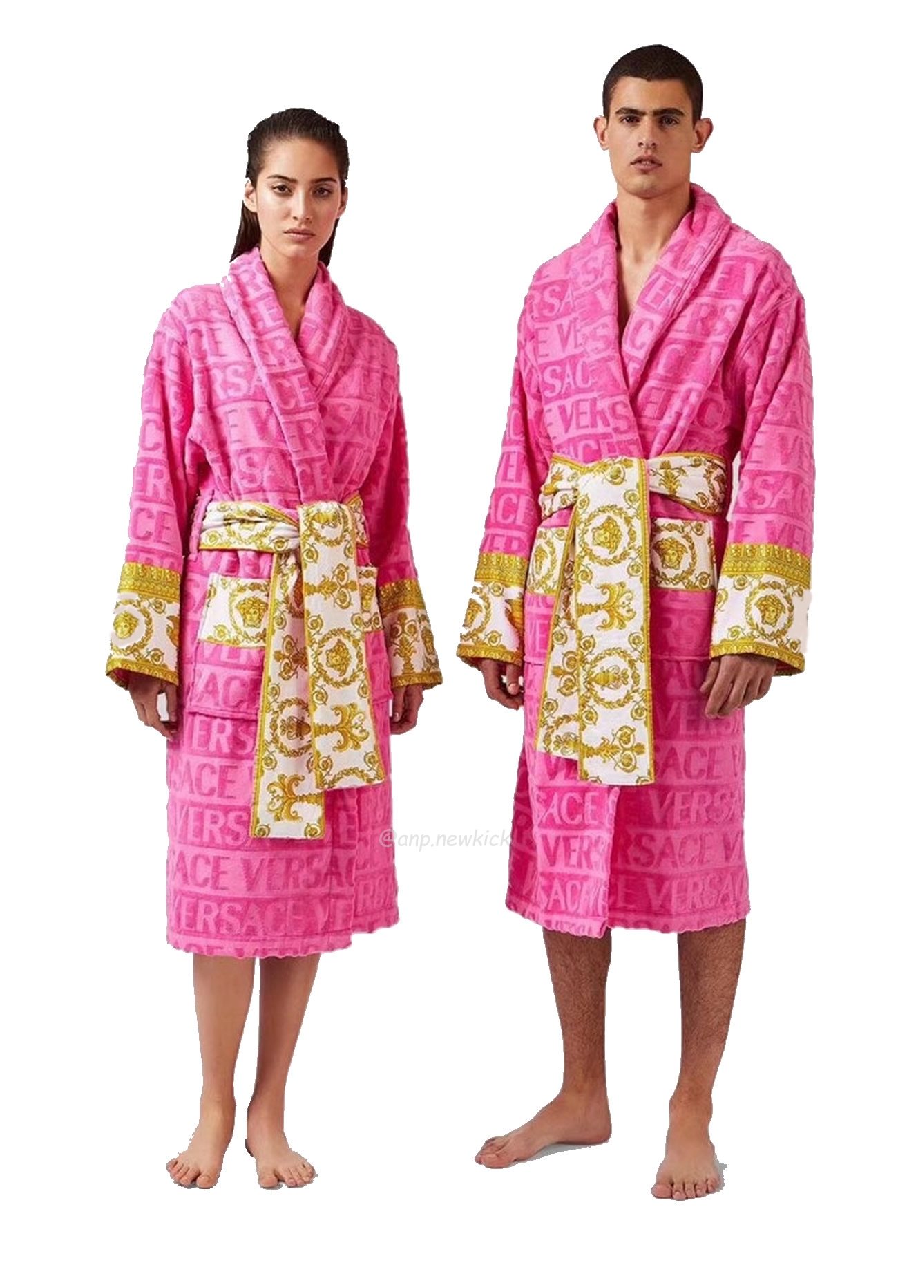 Versace Baroque Logo Jacquard Cotton Bathrobe (12) - newkick.vip